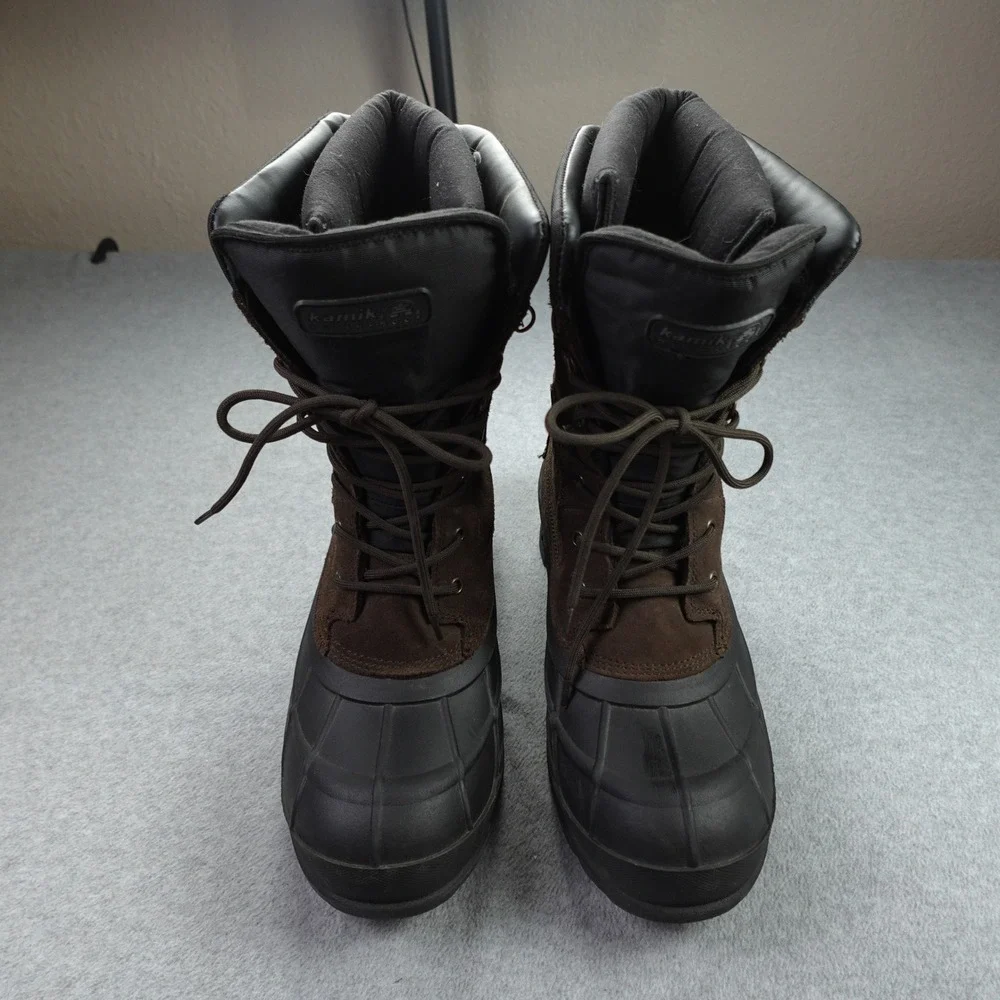 Kamik Nationwide Boots Mens 12 Brown Suede Waterproof Snow Pac 200g Thinsulate